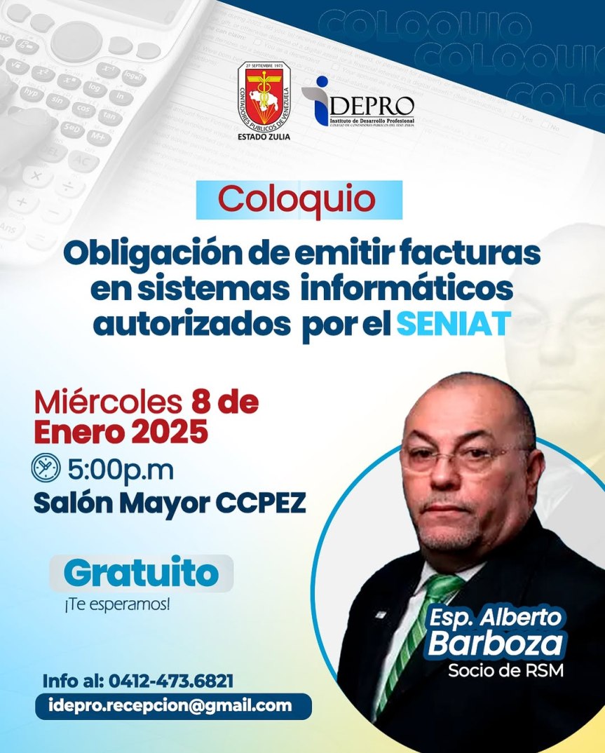 Colegio de Contadores Públicos del Estado Zulia, invita a primera actividad Académica del&nbsp;2025