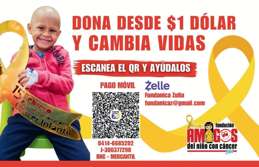 Fundanica Zulia promueve durante todo febrero “Tiempos de Esperanza” en la lucha contra el cáncer&nbsp;infantil