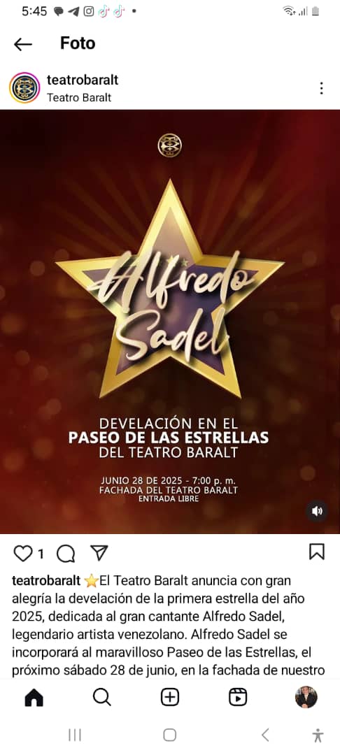 Alfredo Sadel en el Paseo de las Estrellas de Maracaibo&nbsp;‎
