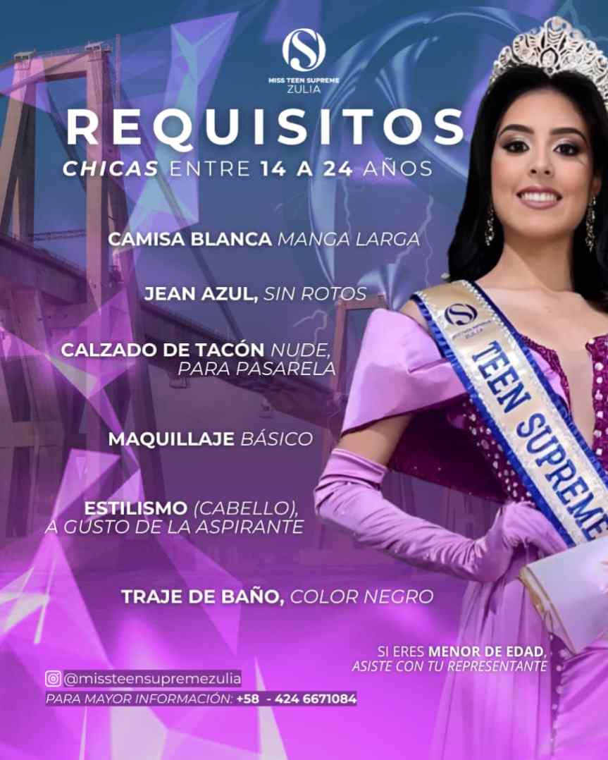 ¡El Zulia busca a sus próximas reinas de la belleza! Casting abierto para Miss y Teen Supreme Zulia&nbsp;2025