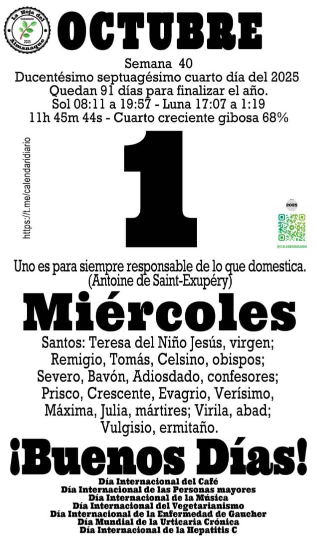 Efemérides 01 de&nbsp;Octubre